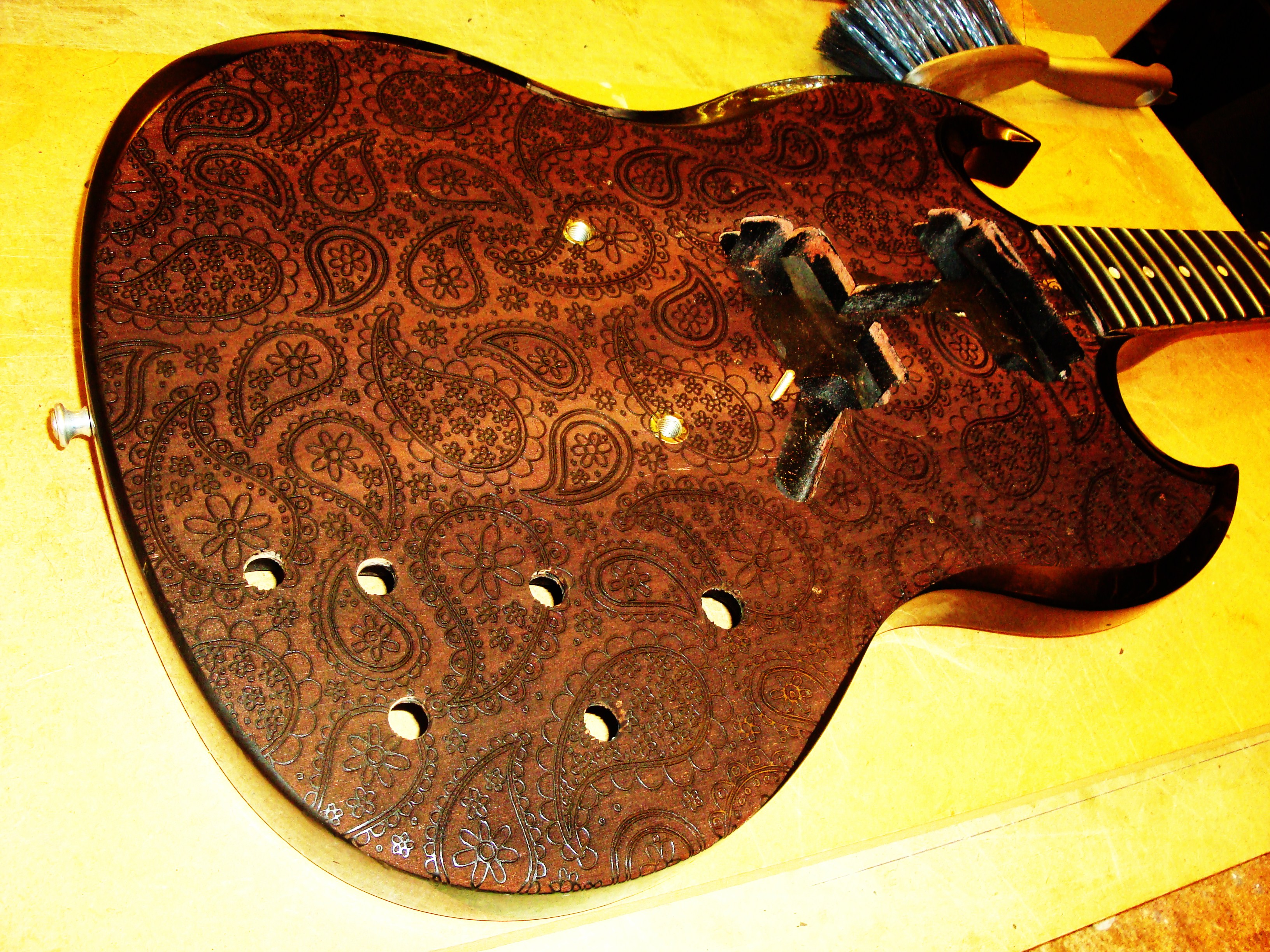 Engraved SG guitar with Paisley pattern April 2010