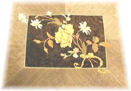 Hand Sawn Floral Marquetry Panel