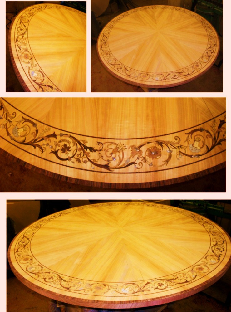 Replica Table in mother of pearl and veneers for Lex Wolff