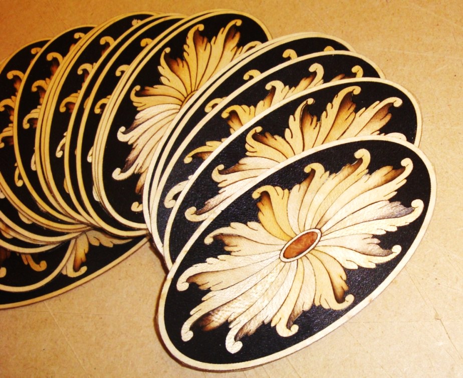Inlay motifs for furniture can be made in small or large batches